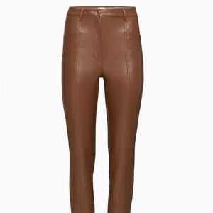 Aritzia Wilfred Brown  Leather Pants